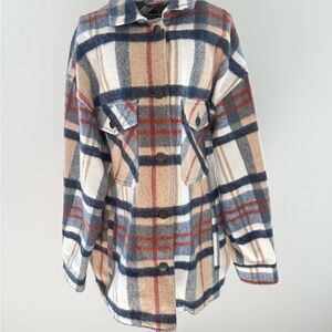 Plaid Button-Up Women's Jacket
